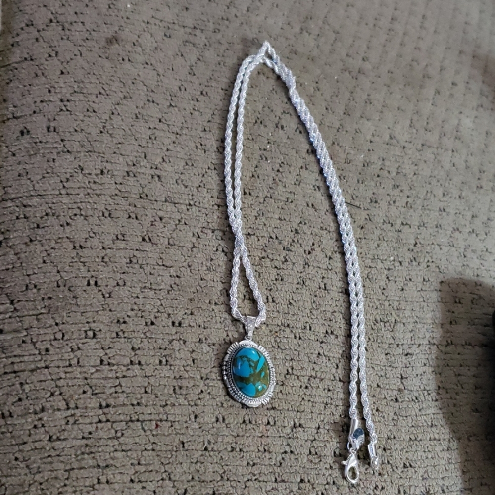 925 Turquoise pendant and chain
